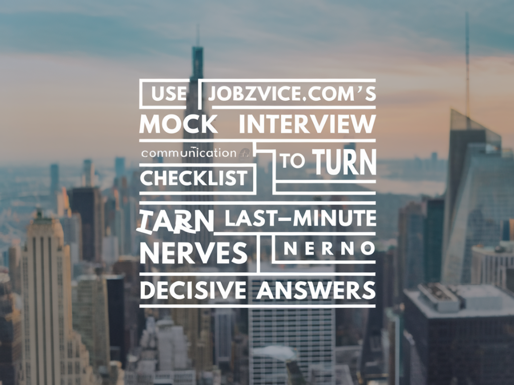 Use jobzvice co's mock interview checklist to turn last-minute nerves into decisive answers