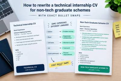 How to rewrite a technical internship cv for non‑tech graduate schemes with exact bullet swaps