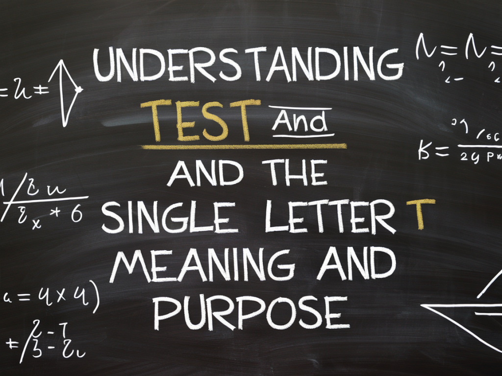 Understanding test and the single letter t: meaning and purpose