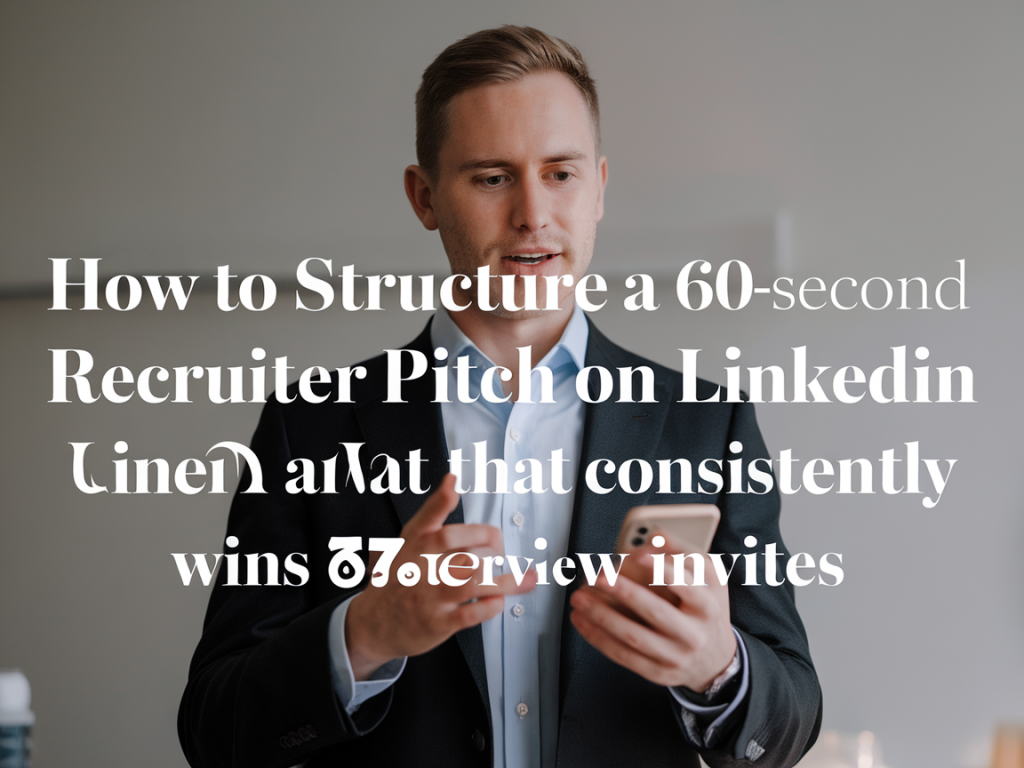 How to structure a 60-second recruiter pitch on linkedin that consistently wins interview invites