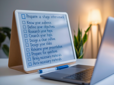 The checklist for preparing a presentation task in final-stage interviews