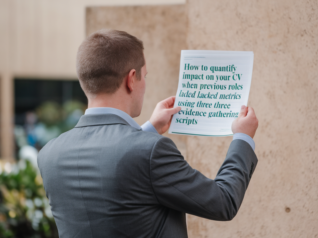 How to quantify impact on your cv when previous roles lacked metrics using three evidence-gathering scripts